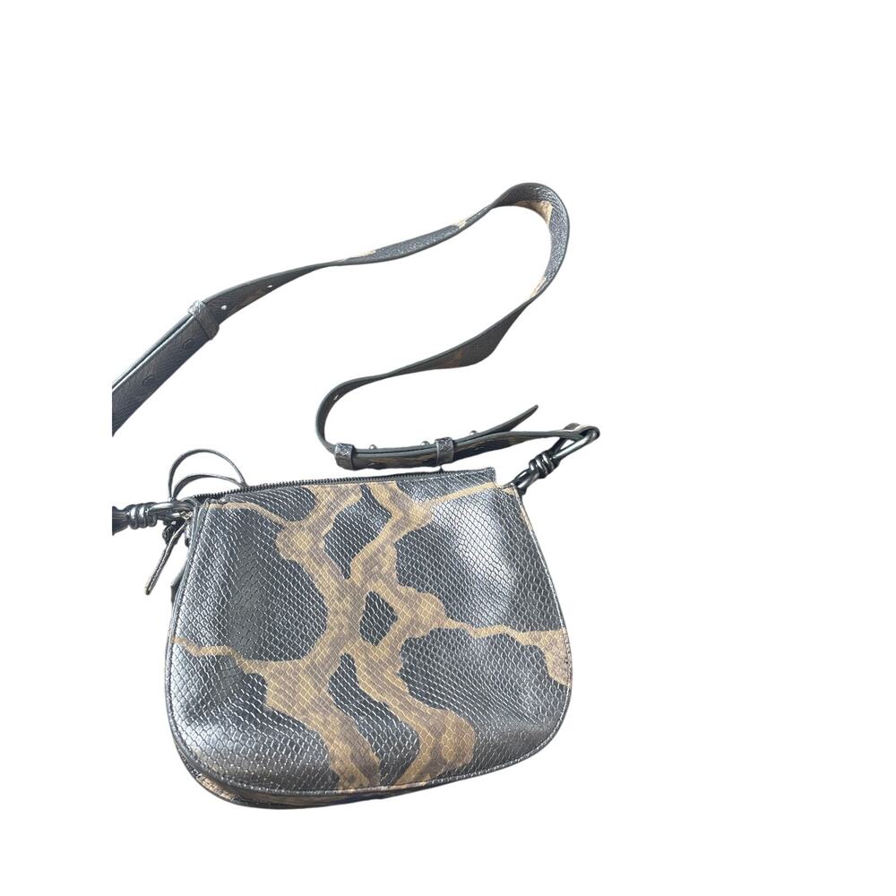 Allsaints Silver Snake Skin Crossbody Purse
